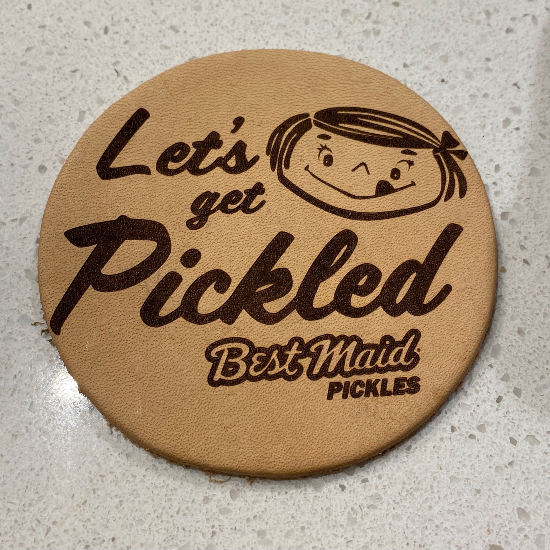 Leather Coaster Best Maid Pickle Emporium
